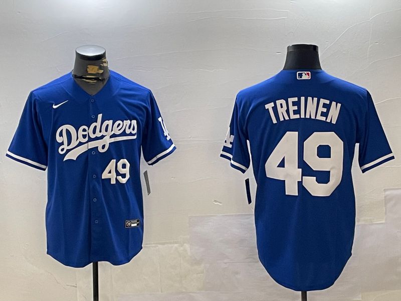 Men Los Angeles Dodgers #49 Treinen Blue Game 2024 Nike MLB Jersey style 21